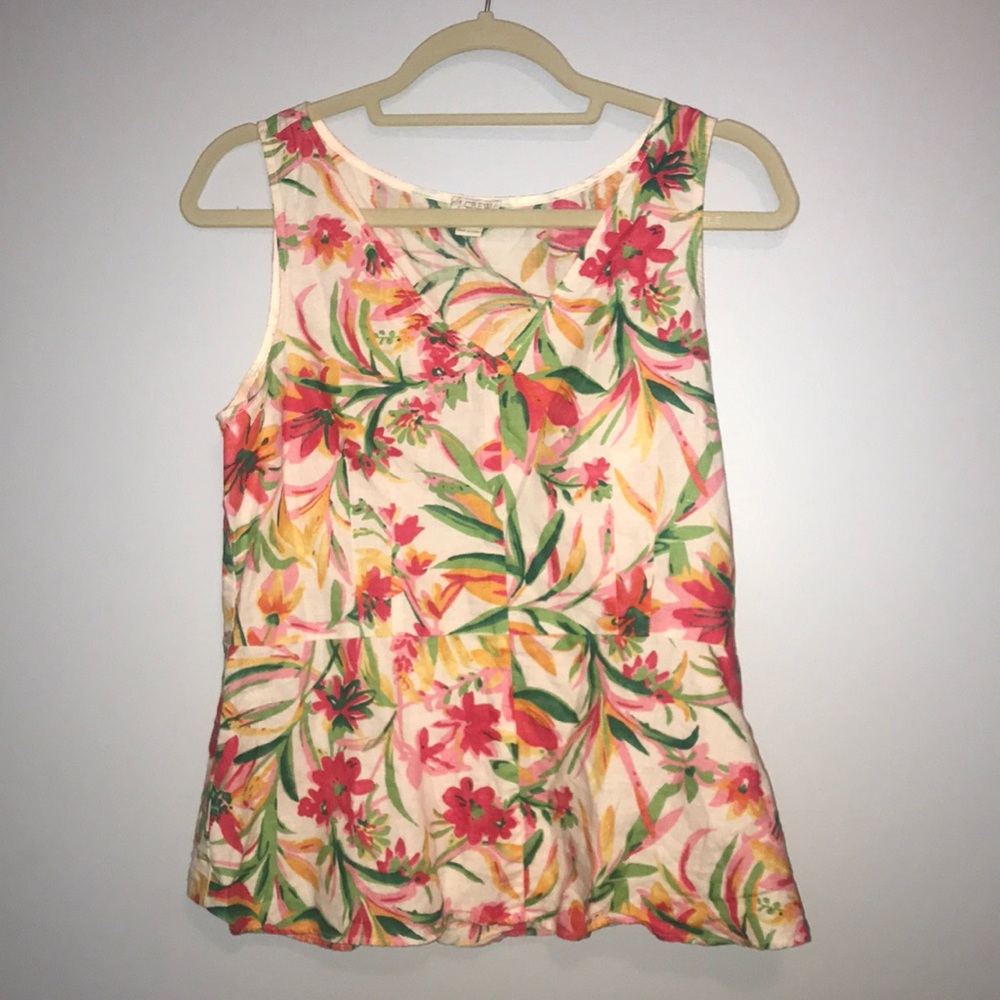 I Crew Floral Peplum Top